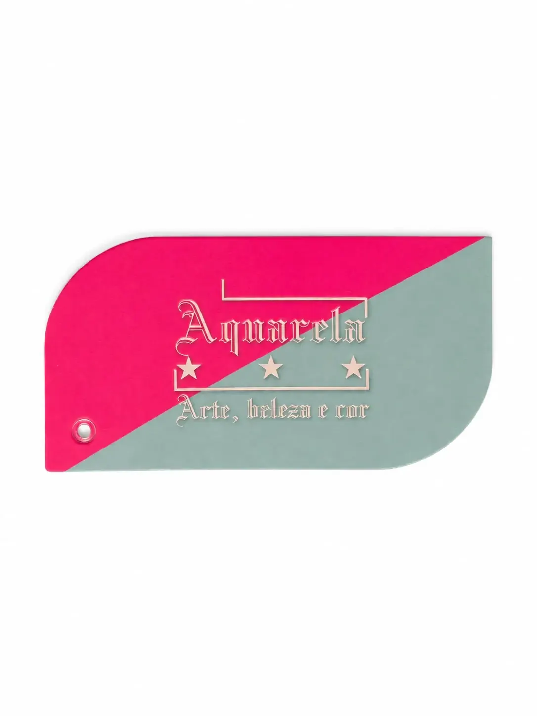 Tag personalizada Aquarela em verde e pink com corte especial