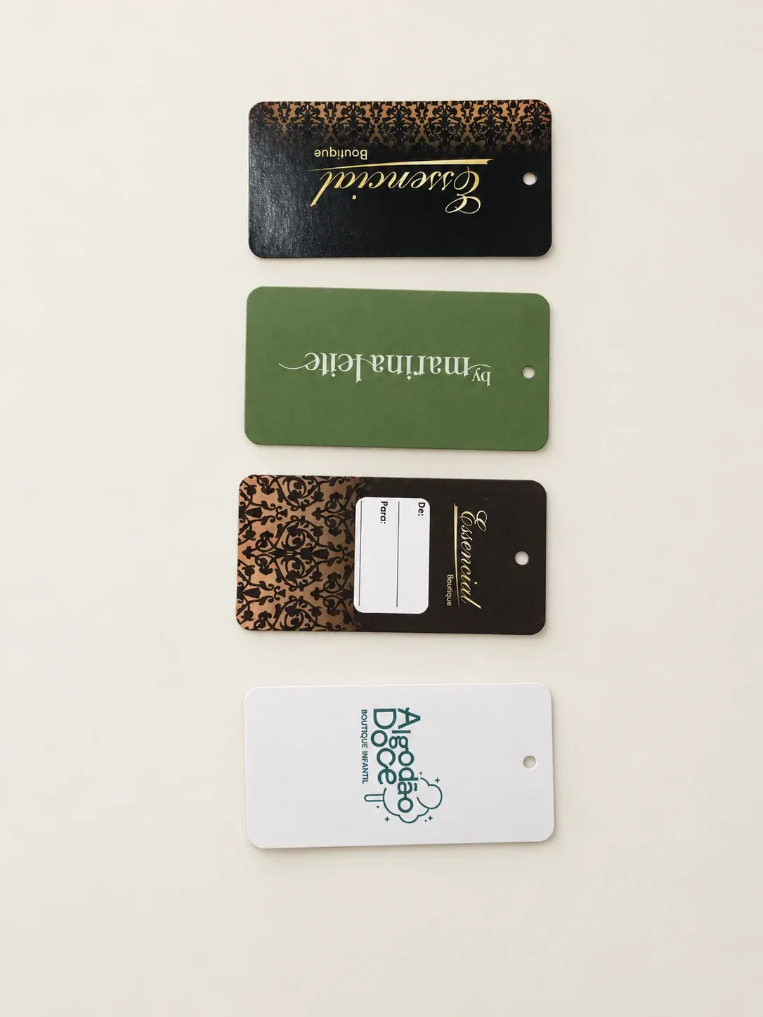 Tags Essencial Boutique, by marina leite e tag de presente Algodão Doce